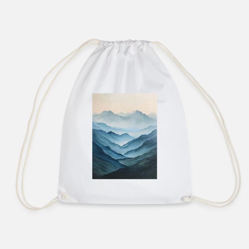 Poster Canvas Mountain 51 - Drawstring Bag - white