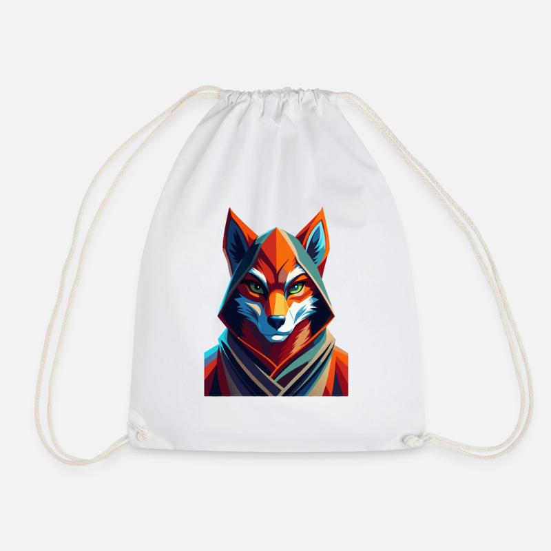 Fox Dressed - Drawstring Bag - white