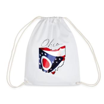 Ohio (États-Unis) | Drapeau réel | Flag Map Script - Sac de sport léger - blanc - Devant
