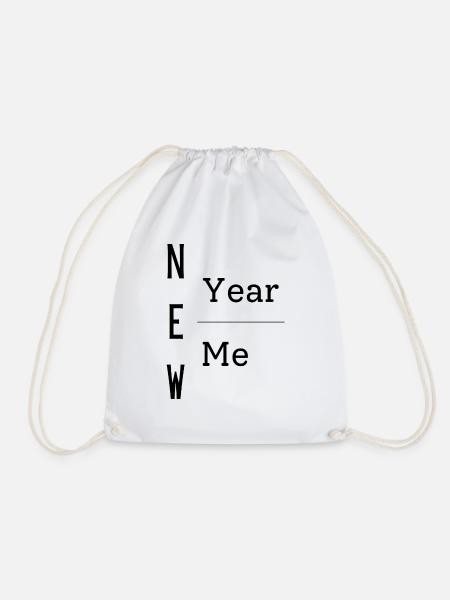 New Year New Me - Drawstring Bag - white