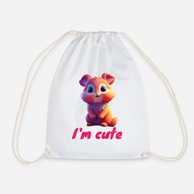 Cartoon - Drawstring Bag - white