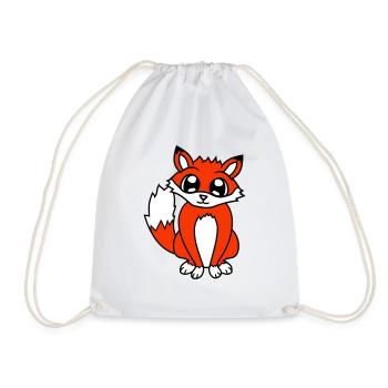 Fox Red Fox Wild Animal Clever Forest Inhabitants - Drawstring Bag - white - Front