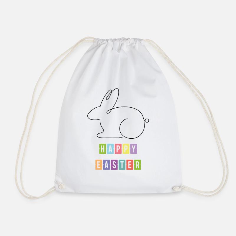 Happy Easter 2 - Drawstring Bag - white