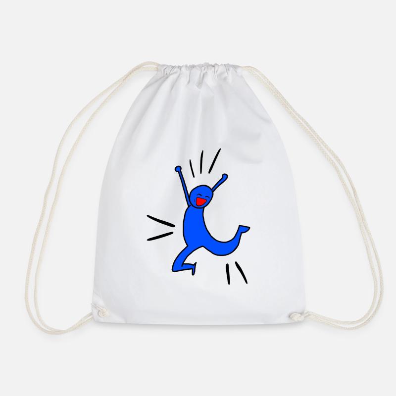 Blue joy - Drawstring Bag - white