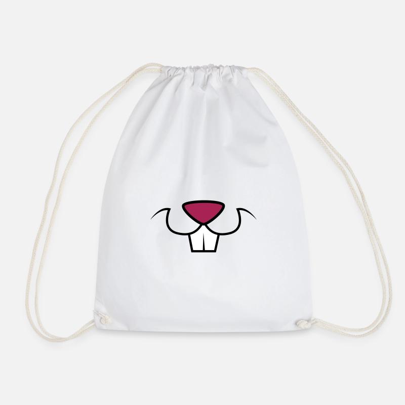 Rabbit teeth - Drawstring Bag - white