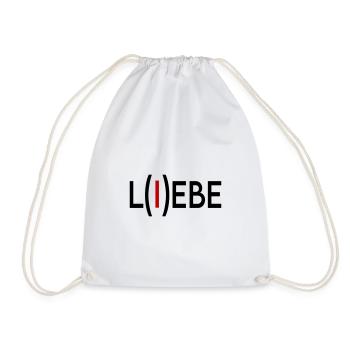 Liebe Lebe Love Live Sprüche I Love - Turnbeutel - Weiß - Vorne