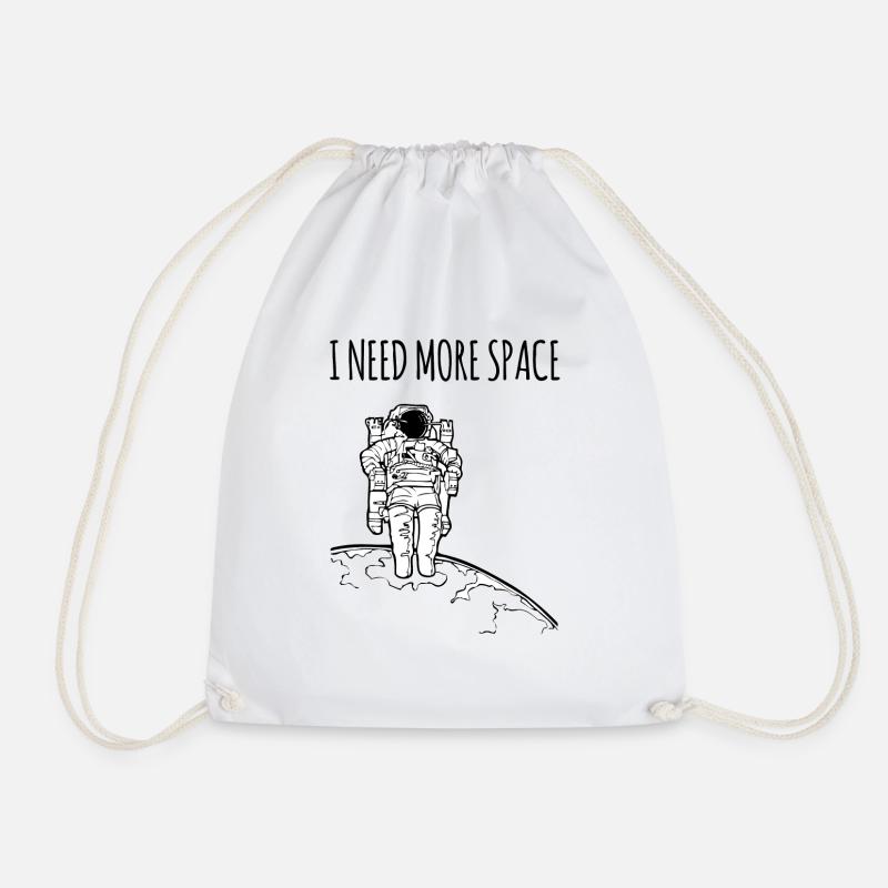 I need more Space / Geschenk Idee - Turnbeutel - Weiß