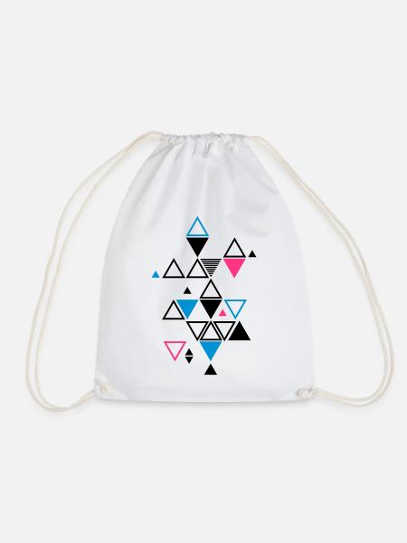 motif graphique de triangles - Sac de sport léger - blanc