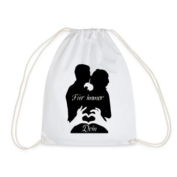 Liebe Paar Partner Ehe Valentinstag Geschenk - Turnbeutel - Weiß - Vorne