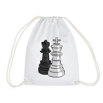 schach figuren dame koenig - Turnbeutel - Weiß - Vorne
