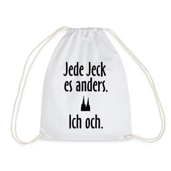 Jede Jeck es anders - Ich och Köln Spruch - Turnbeutel - Weiß - Vorne