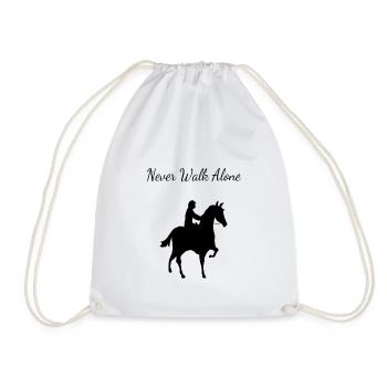 Never Walk alone horse - Drawstring Bag - white - Front