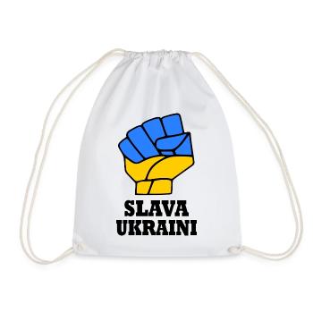 Slava ukraini - Drawstring Bag - white - Front