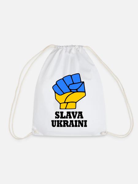 Slava ukraini - Drawstring Bag - white