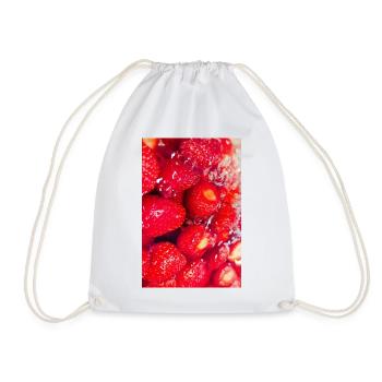 Fresh Strawberries Strawberry Poster - Drawstring Bag - white - Front