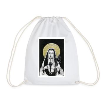 Unholy Mary, Queen of the Damned - Drawstring Bag - white - Front