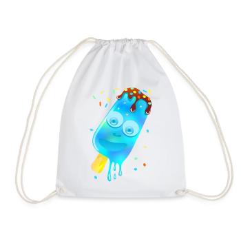 Crème glacée colorée – Bleu - Sac de sport léger - blanc - Devant