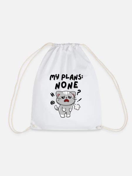 My Plans None. No Weekend Plans. White Version. - Drawstring Bag - white