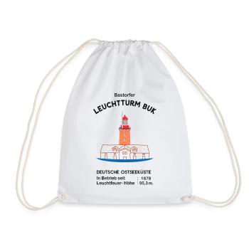 Leuchtturm Buk, Kühlungsborn, Ostseeküste - Turnbeutel - Weiß - Vorne