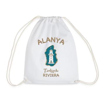 Alanya , Leuchtturm, Türkische Riviera - Turnbeutel - Weiß - Vorne