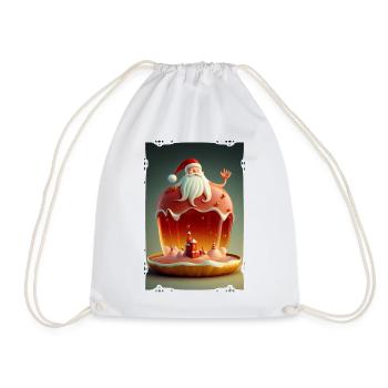 Weihnachtsmann-Gelee - Turnbeutel - Weiß - Vorne