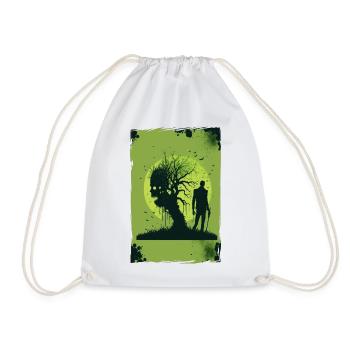 Zombie Illustration Minimalistisches Design - Turnbeutel - Weiß - Vorne