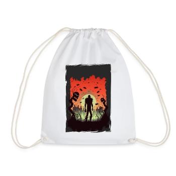 Zombie Illustration Minimalistisches Design - Turnbeutel - Weiß - Vorne