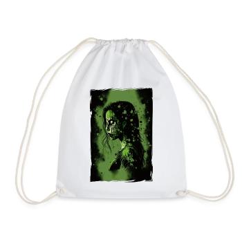 Zombie Illustration Minimalist Design - Drawstring Bag - white - Front