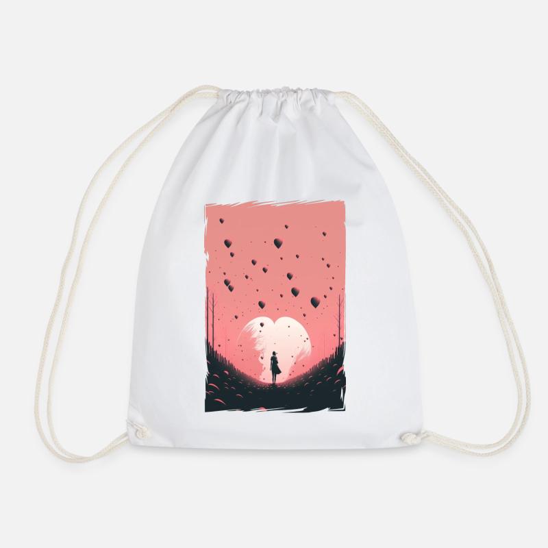 Liebe Illustration Minimalistisches Design - Turnbeutel - Weiß