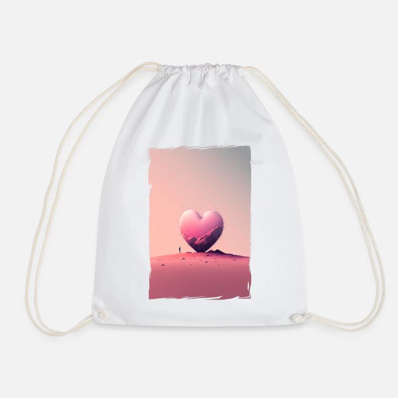Liebe Illustration Minimalistisches Design - Turnbeutel - Weiß