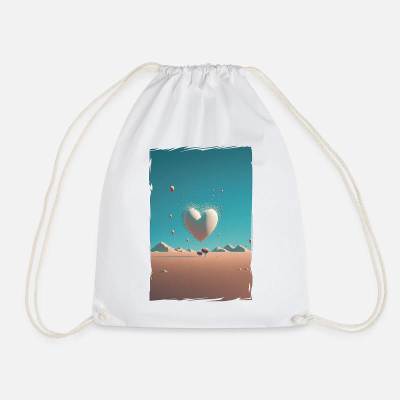 Liebe Illustration Minimalistisches Design - Turnbeutel - Weiß