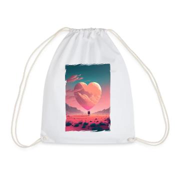 Liebe Illustration Minimalistisches Design - Turnbeutel - Weiß - Vorne