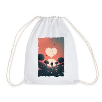 Amour Illustration Design Minimaliste - Sac de sport léger - blanc - Devant