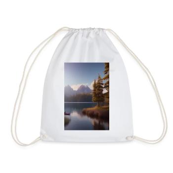 Landscape with lake and mountains - Drawstring Bag - white - Front