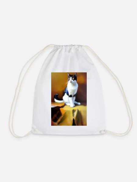 Katzen Bild - Turnbeutel - Weiß