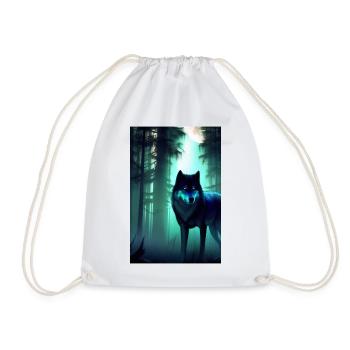Wolf in the forest - Drawstring Bag - white - Front