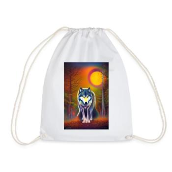Wolf und Mond - Turnbeutel - Weiß - Vorne