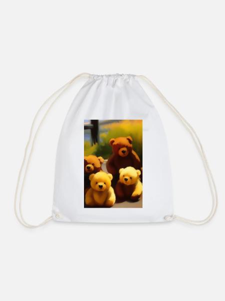 Teddybär - Turnbeutel - Weiß