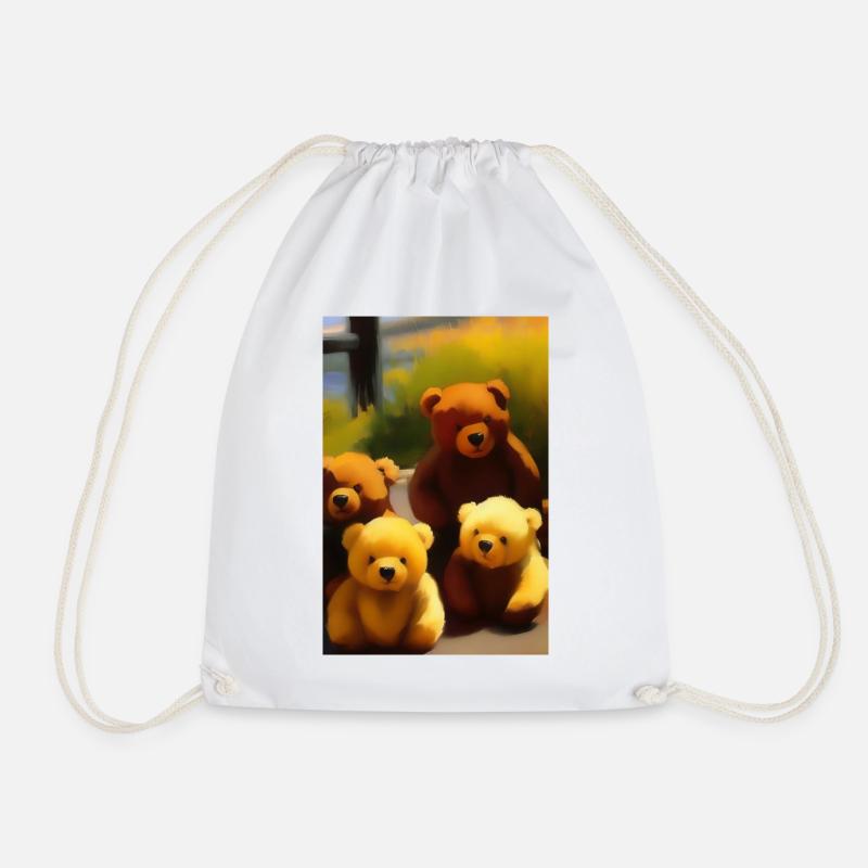 Teddybär - Turnbeutel - Weiß