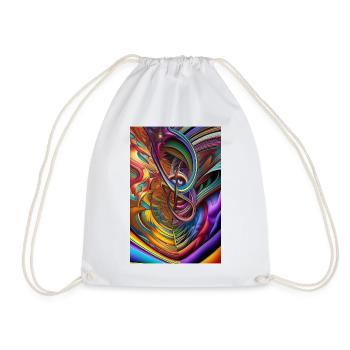 Abstract art - Drawstring Bag - white - Front