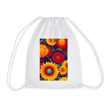 Sunflowers - Drawstring Bag - white - Front