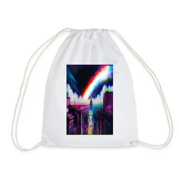 Futuristische Regenbogen Stadt Kunst - Turnbeutel - Weiß - Vorne