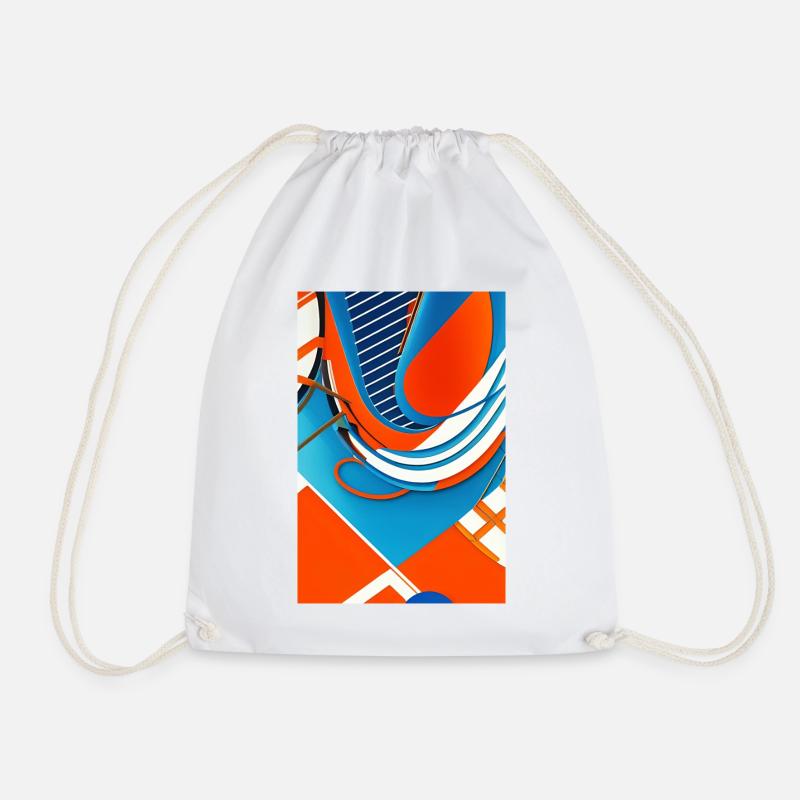Abstract art - Drawstring Bag - white