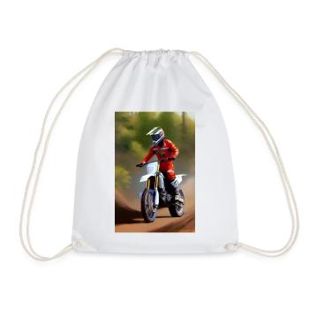 Motocross Riding - Drawstring Bag - white - Front