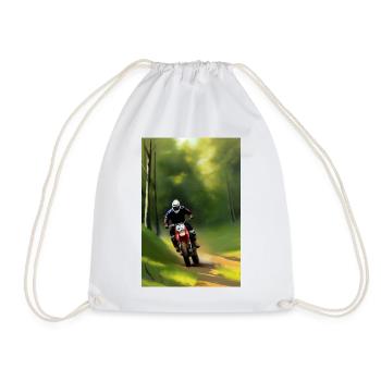 Motocross Riding - Drawstring Bag - white - Front