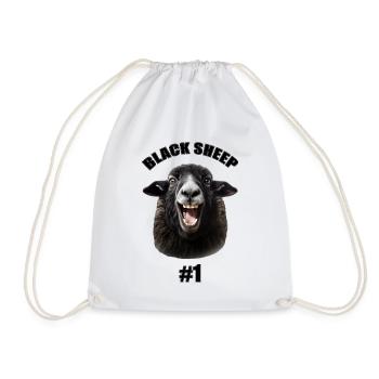 Mouton noir - Grand mouton noir T-Shirt !! - Sac de sport léger - blanc - Devant