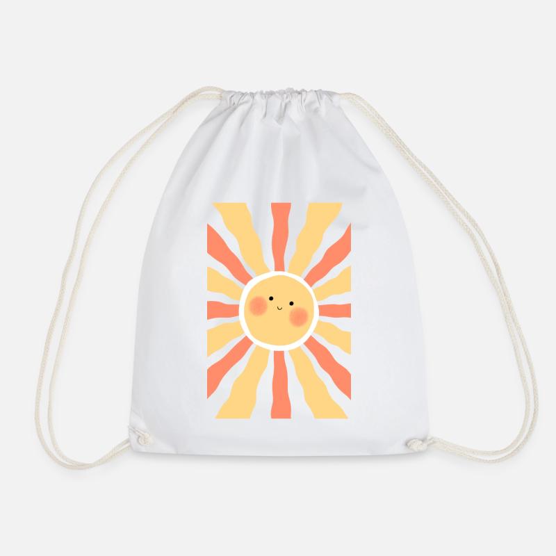 Cheerful sun - Drawstring Bag - white