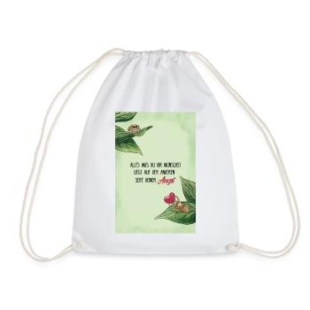 Dicton inspirant pour le courage avec des araignées mignonnes - Sac de sport léger - blanc - Devant