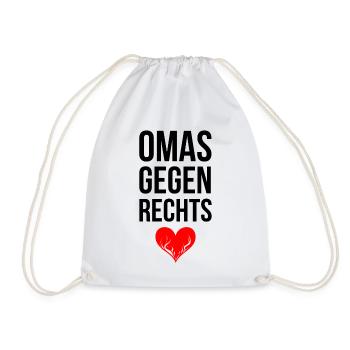 OMAS GEGEN RECHTS mit Herz - Turnbeutel - Weiß - Vorne