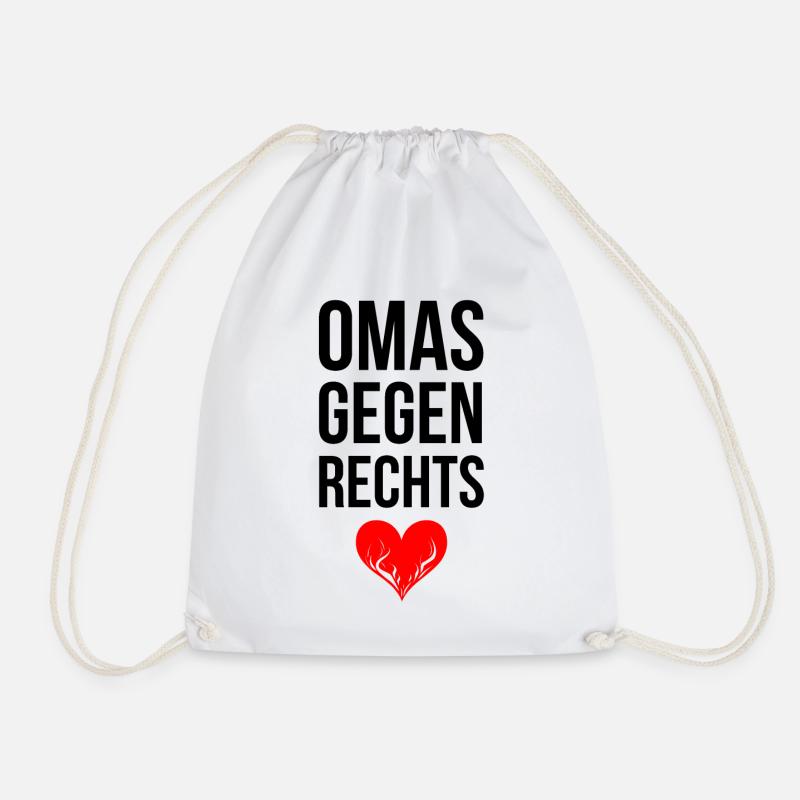 OMAS GEGEN RECHTS mit Herz - Turnbeutel - Weiß